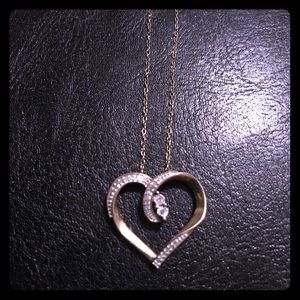 Heart shaped diamond 12 in necklace